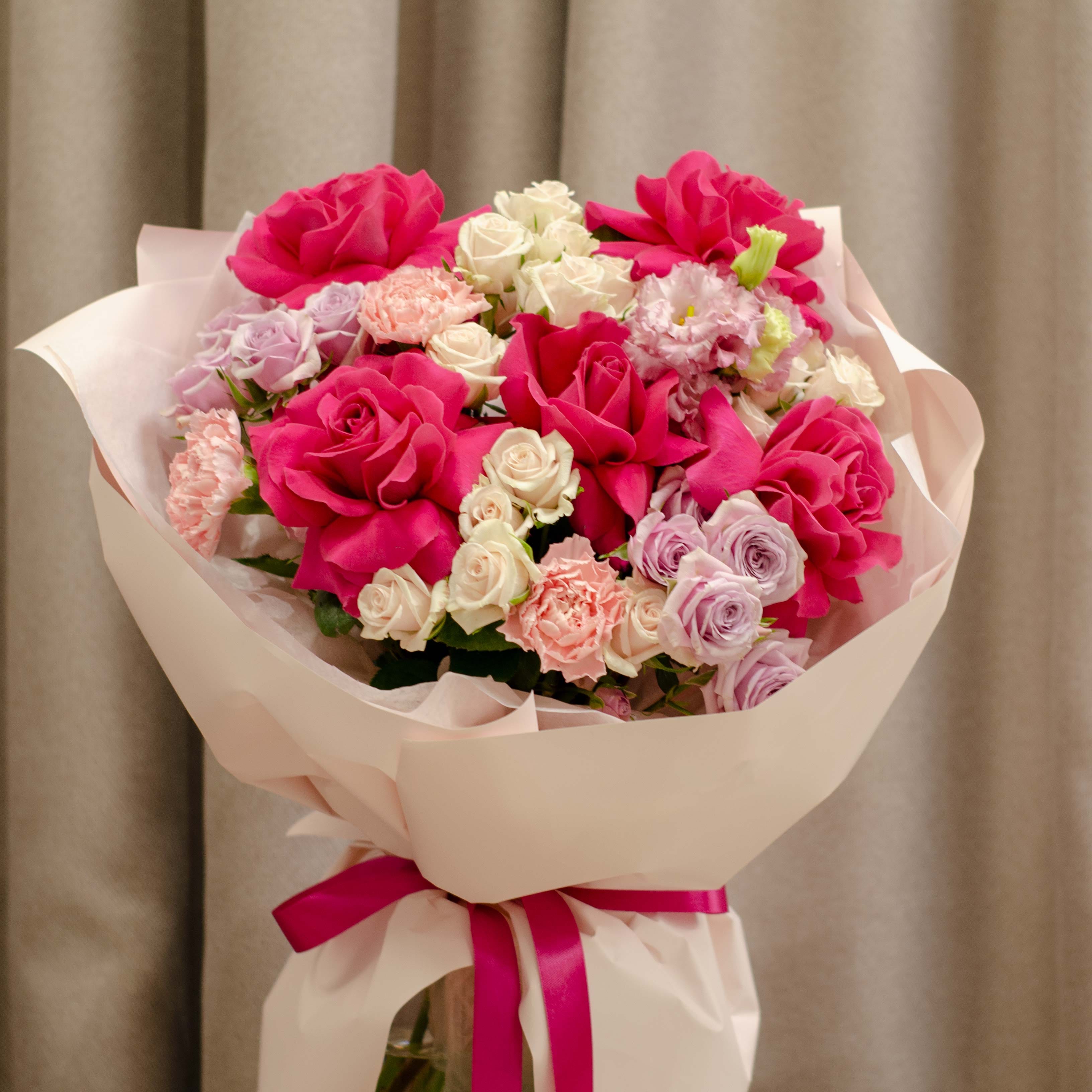 Букет "Малиновый рассвет"