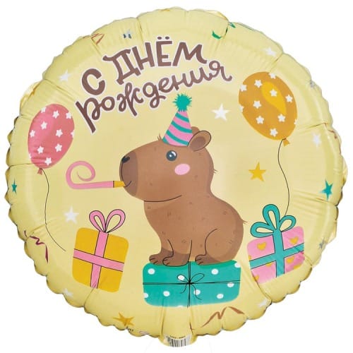 Шар (18''/46 см) Круг, ДР Капибара