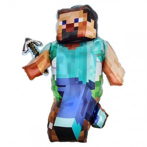 Шар (33''/84 см) Фигура, Человек пиксельный, Minekraft