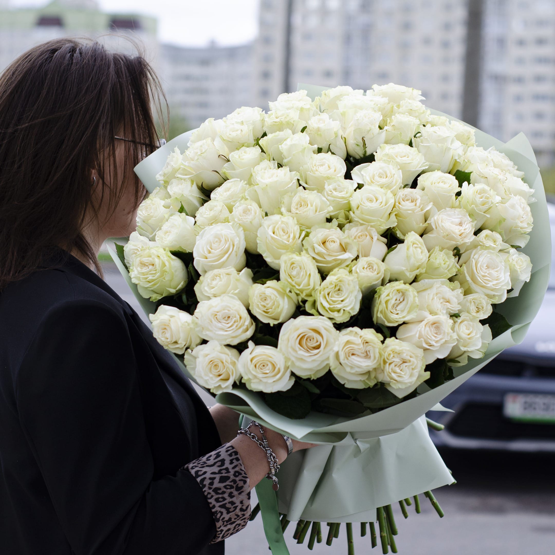 Букет из 75 роз "Фурор" 50 см