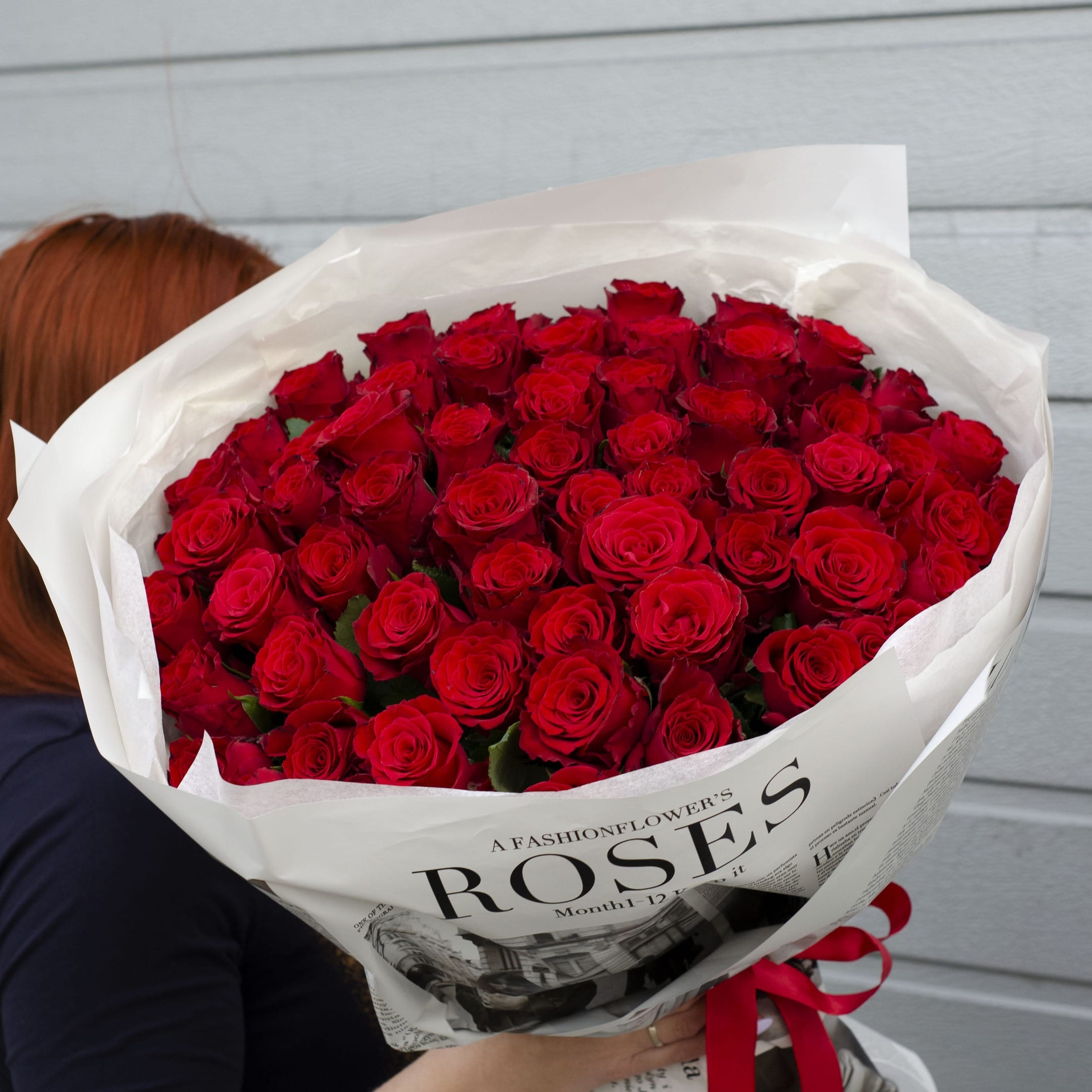 Букет роз "Страстные объятия" 51 роза 60 см