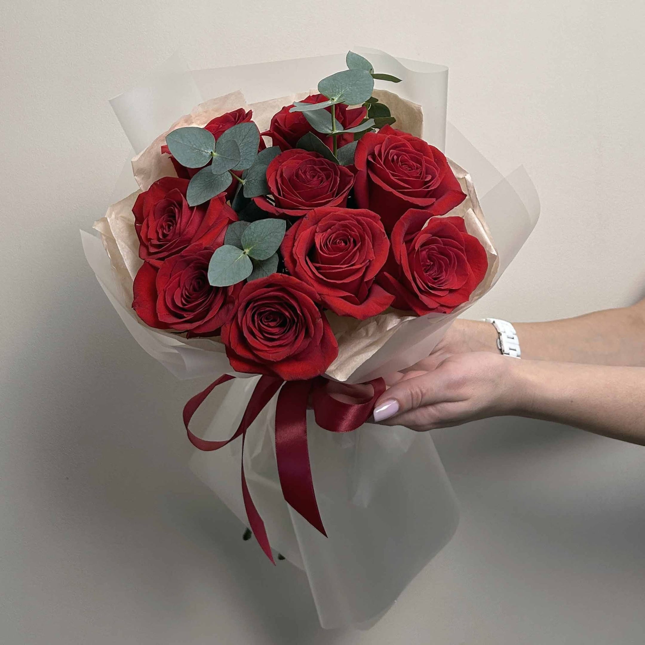 Букет роз "Алое пламя"