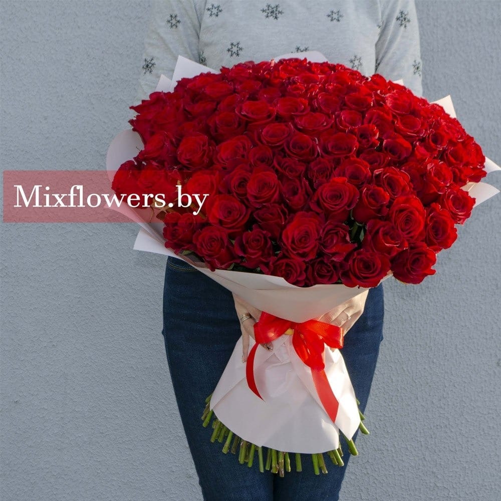 Букет роз "Алый" 60 см