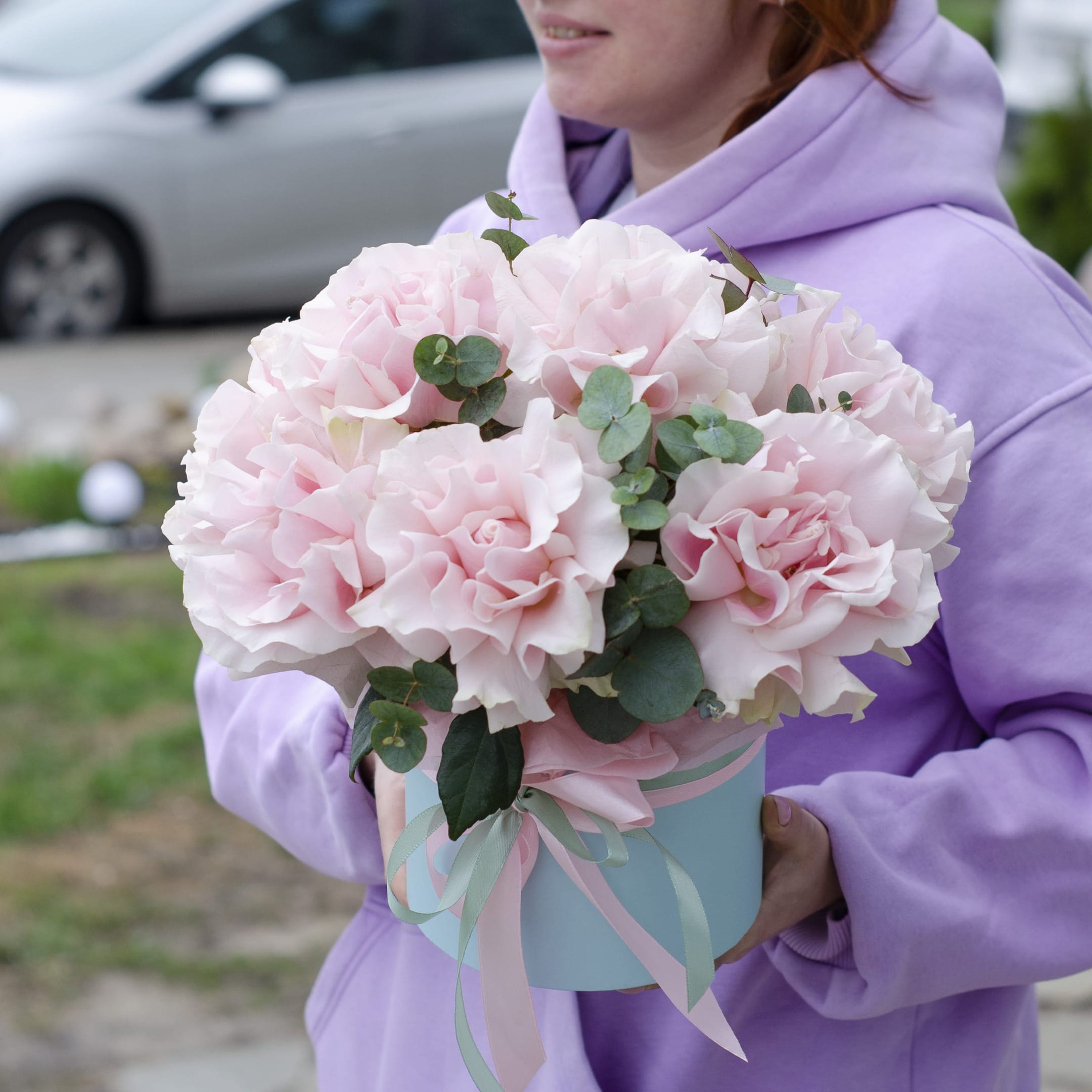 Композиция с французскими розами "Ты моя"