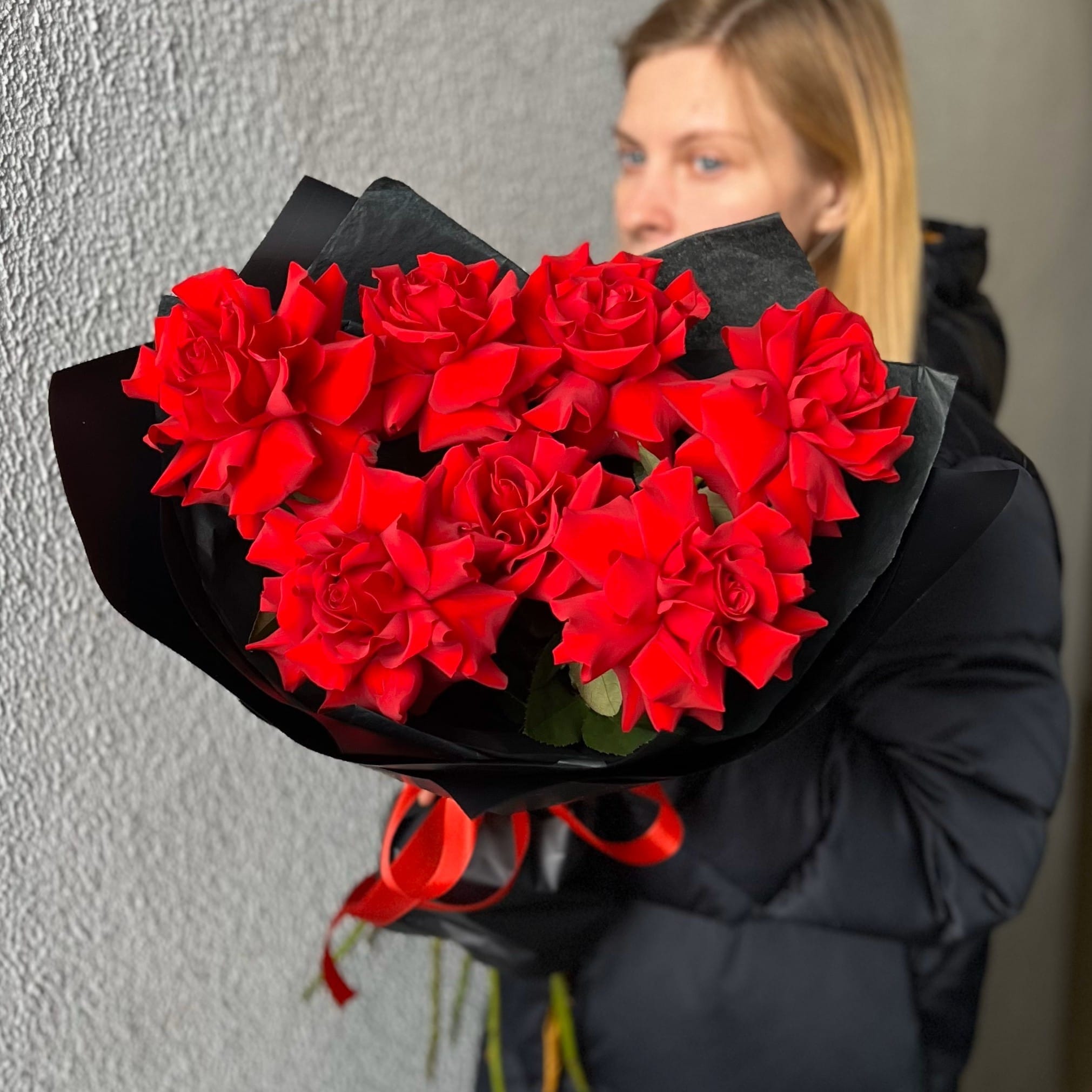 Букет французских роз "Притяжение" 7 роз