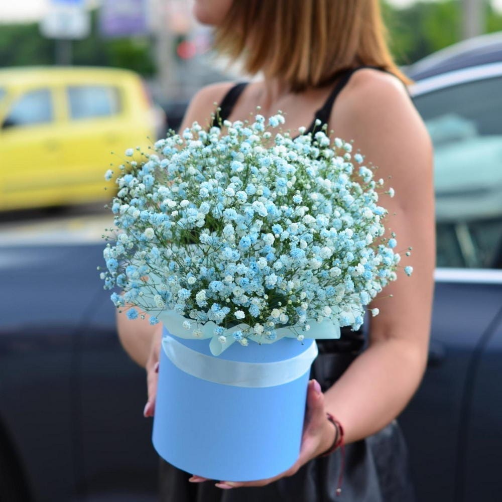 Коробка с гипсофилой "Мечты о море"