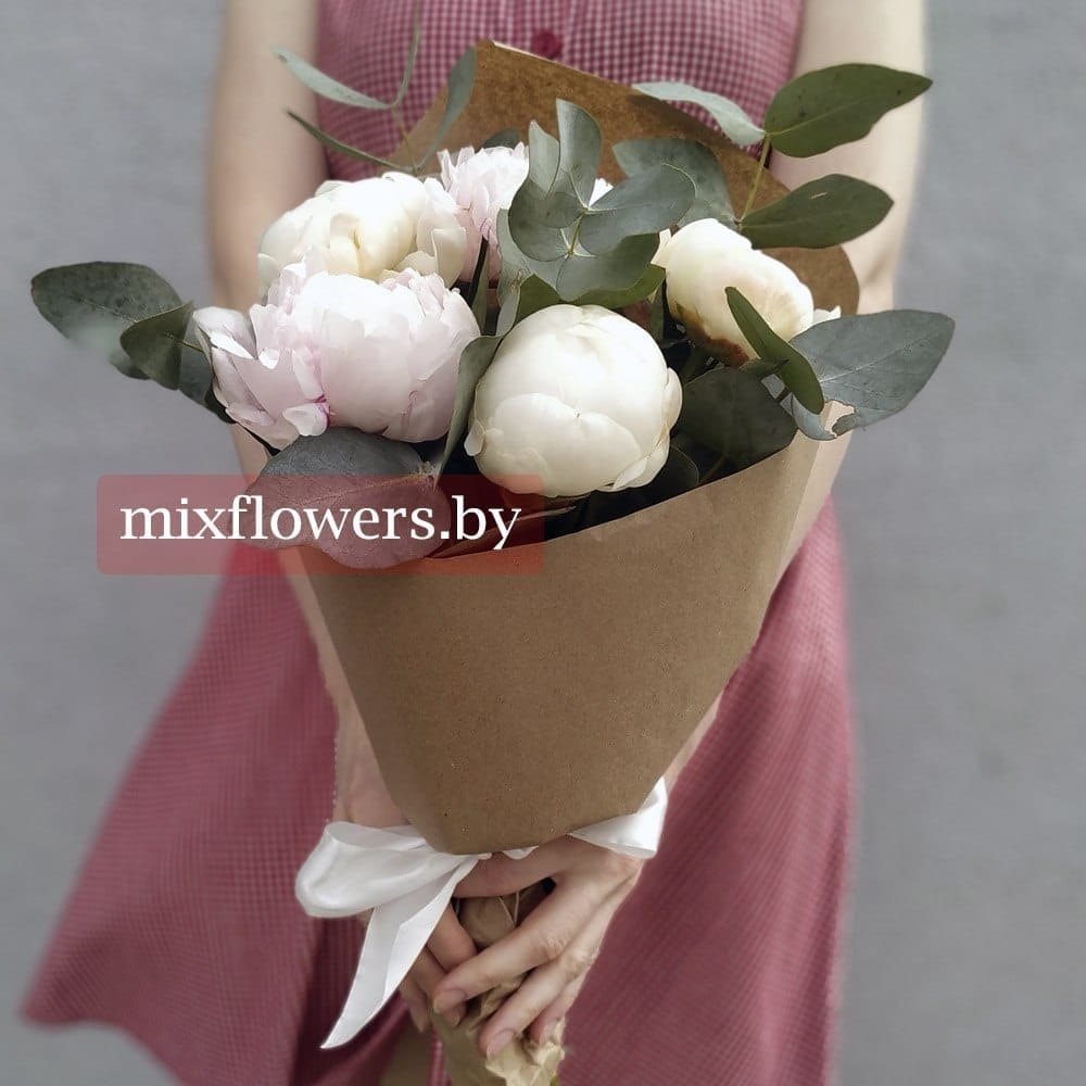 Букет пионов "Ваниль"