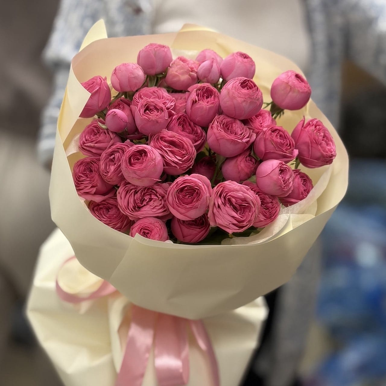 Букет кустовых роз "Розовый восторг"