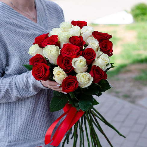 Букет роз "Прекрасный" 25 роз Эквадорские розы
