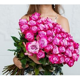 Букет роз "Deep Purple" 51 роза Эквадорские розы