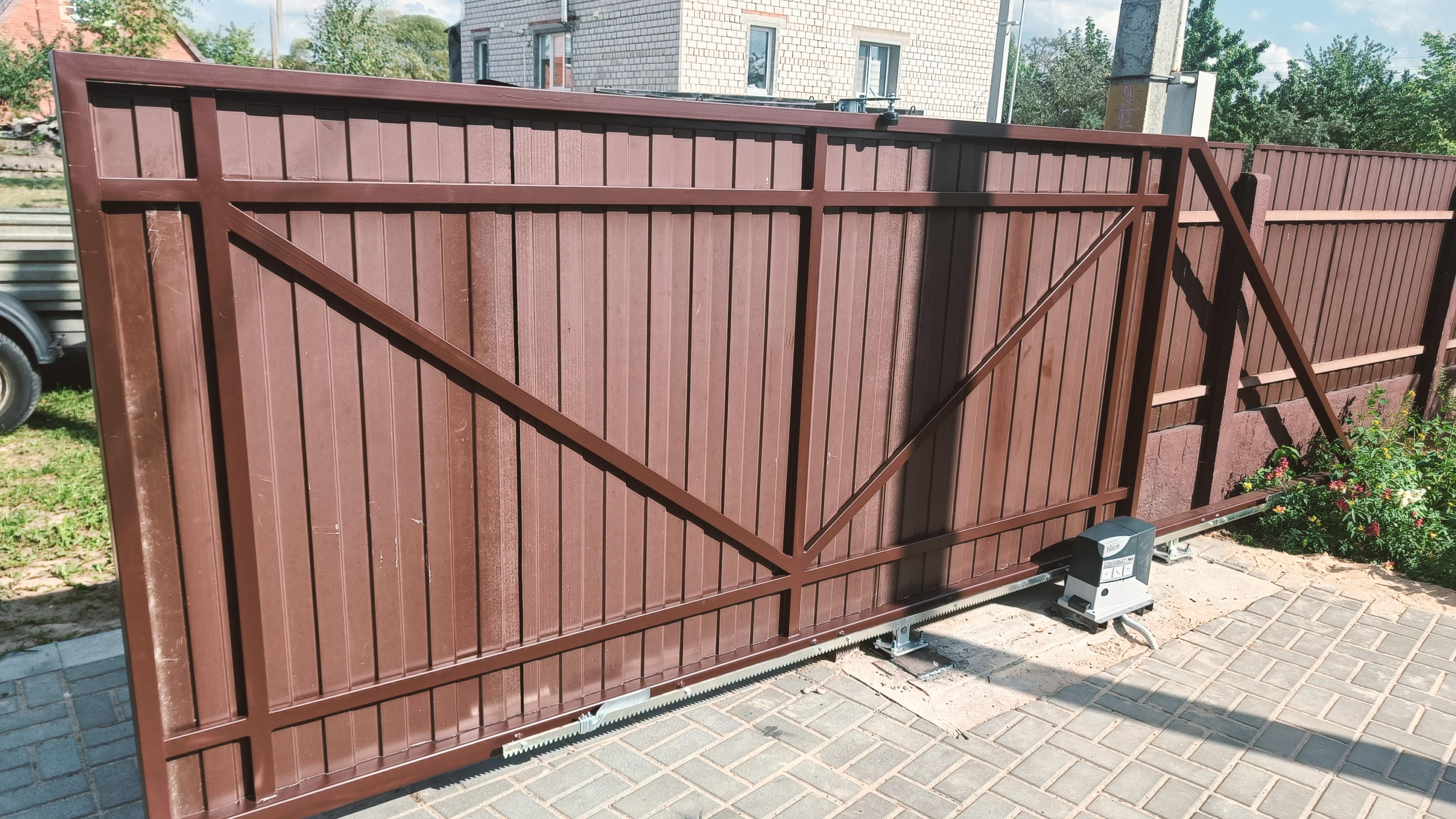 4,0х2,0 Комплект откатных ворот Многоворот с заполнением на выбор Заказчика