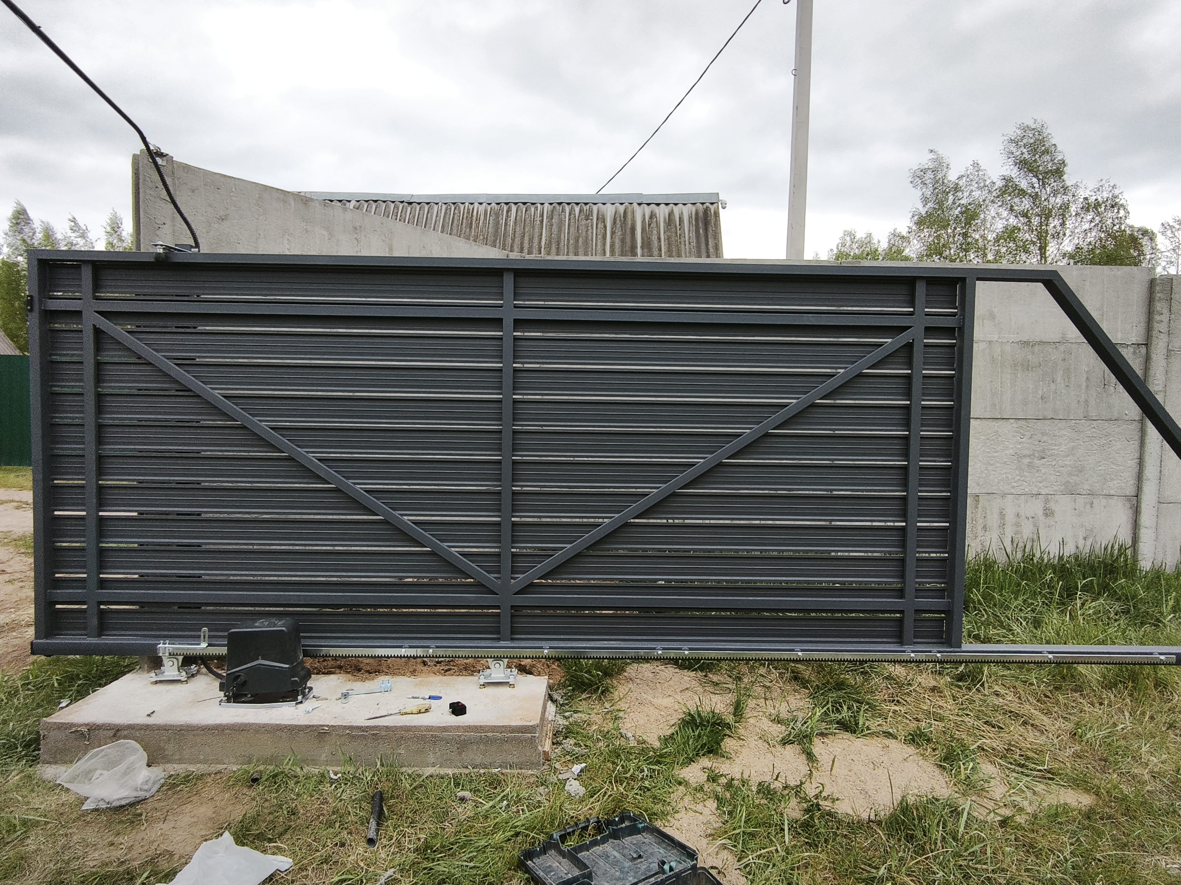 3,5х1,5 Каркас откатных ворот с заполнением на выбор Заказчика