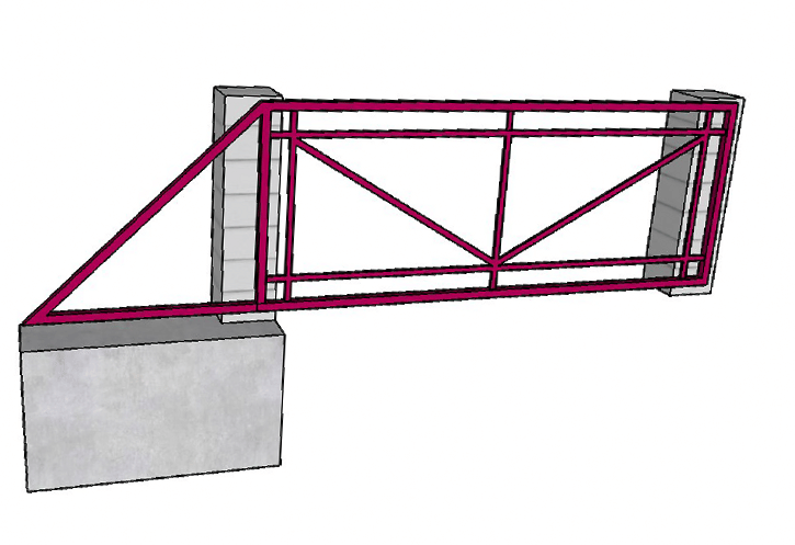 3,5х1,5 Каркас откатных ворот с заполнением на выбор Заказчика