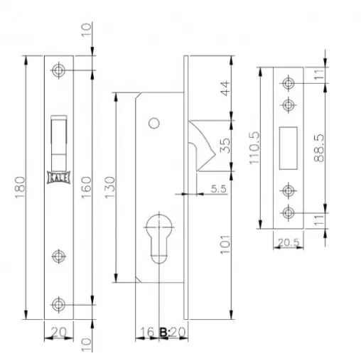 Замок-крюк для откатных ворот KALE арт. 201