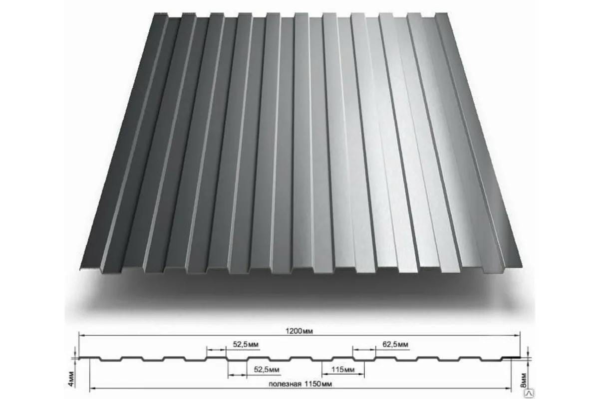 Профлист МП 20 0,4 односторонний глянец МеталлПрофиль МП 20 0.4, односторонний, глянец