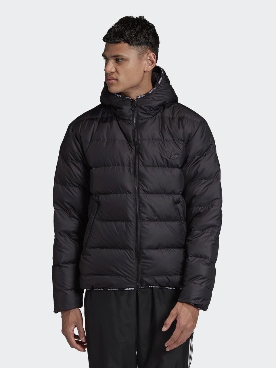Куртка двуxcторонняя Adidas Originals LW Men's Winter Down Jacket Zip-up Reversible Black