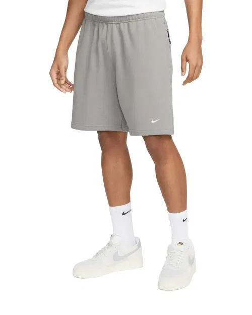Шорты Nike Solo Swoosh French Terry Shorts Flat Pewter/ White