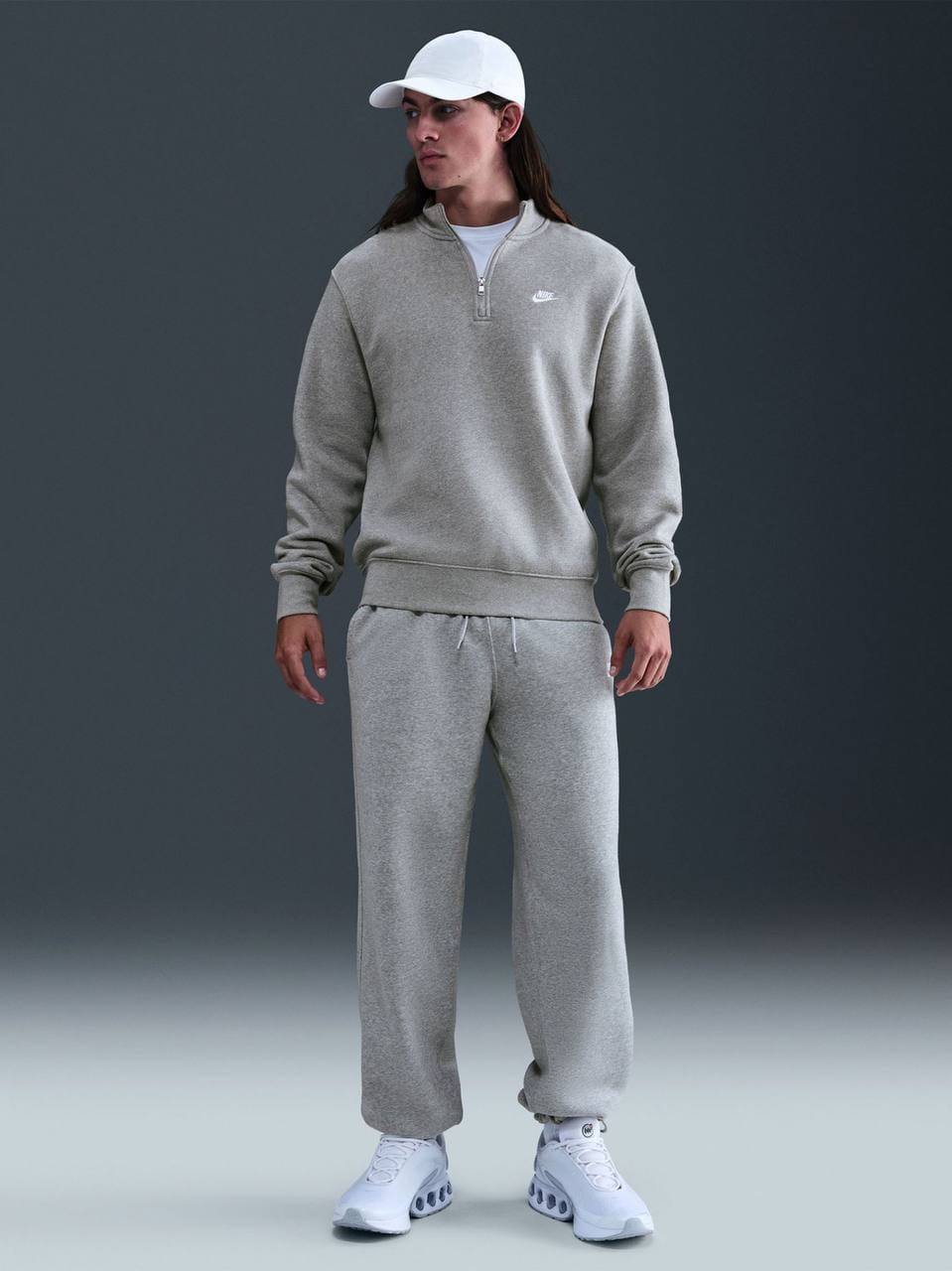 Худи Nike Sportswear Club Men's 1/2-Zip Fleece Top Grey