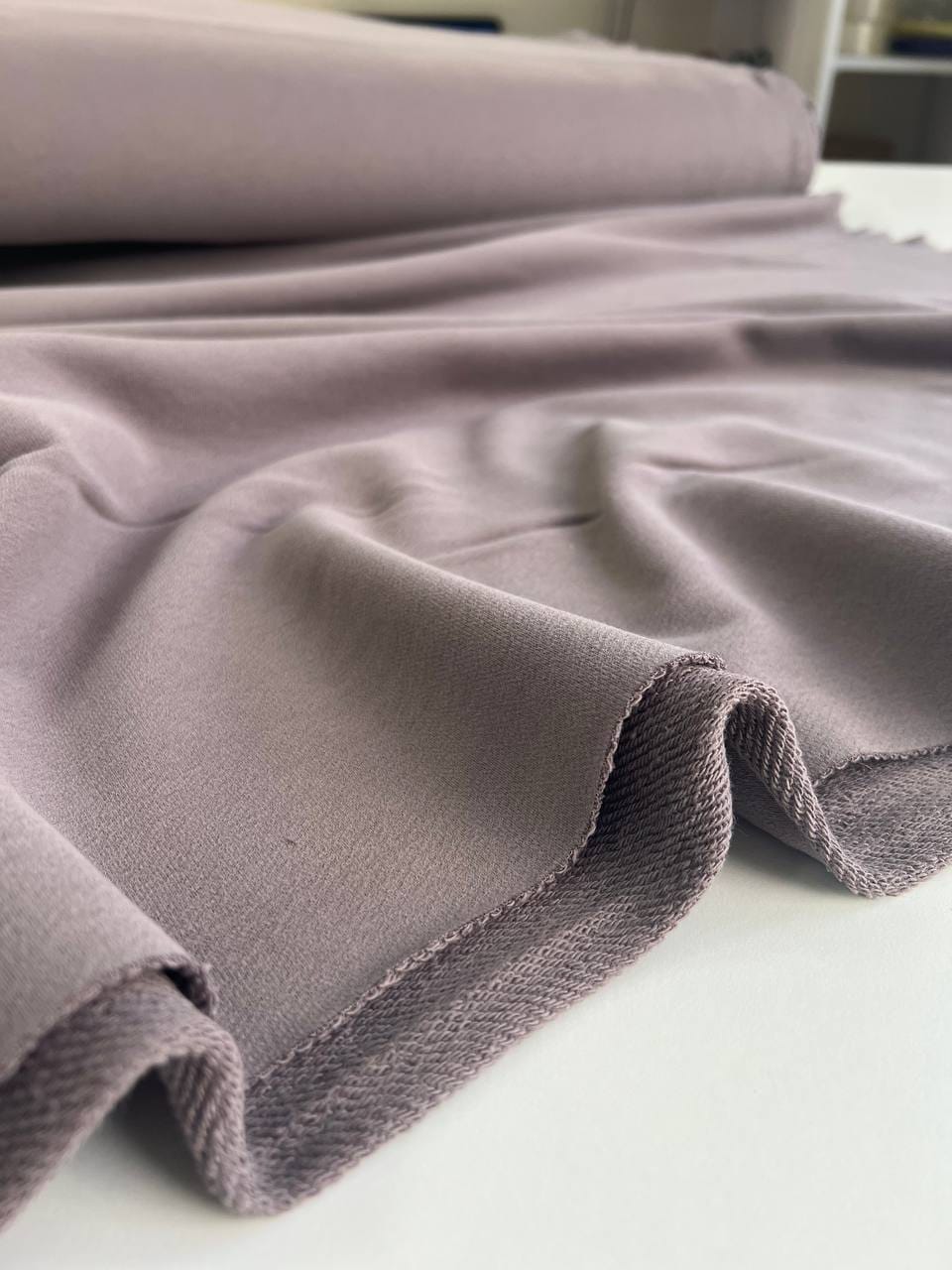 Футер 3-х нитка диагональ с эффектом велюра, Галька