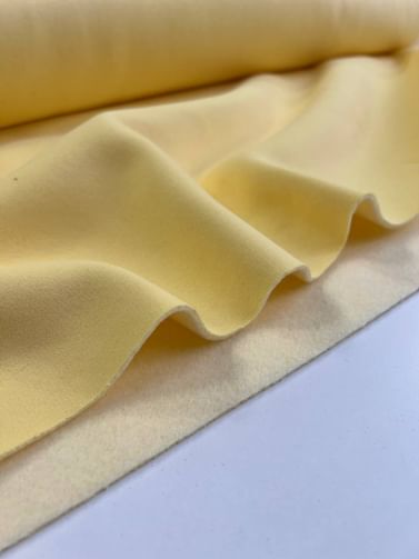 Футер 3-х нитка с начесом с эффектом велюра, Молочный лимон