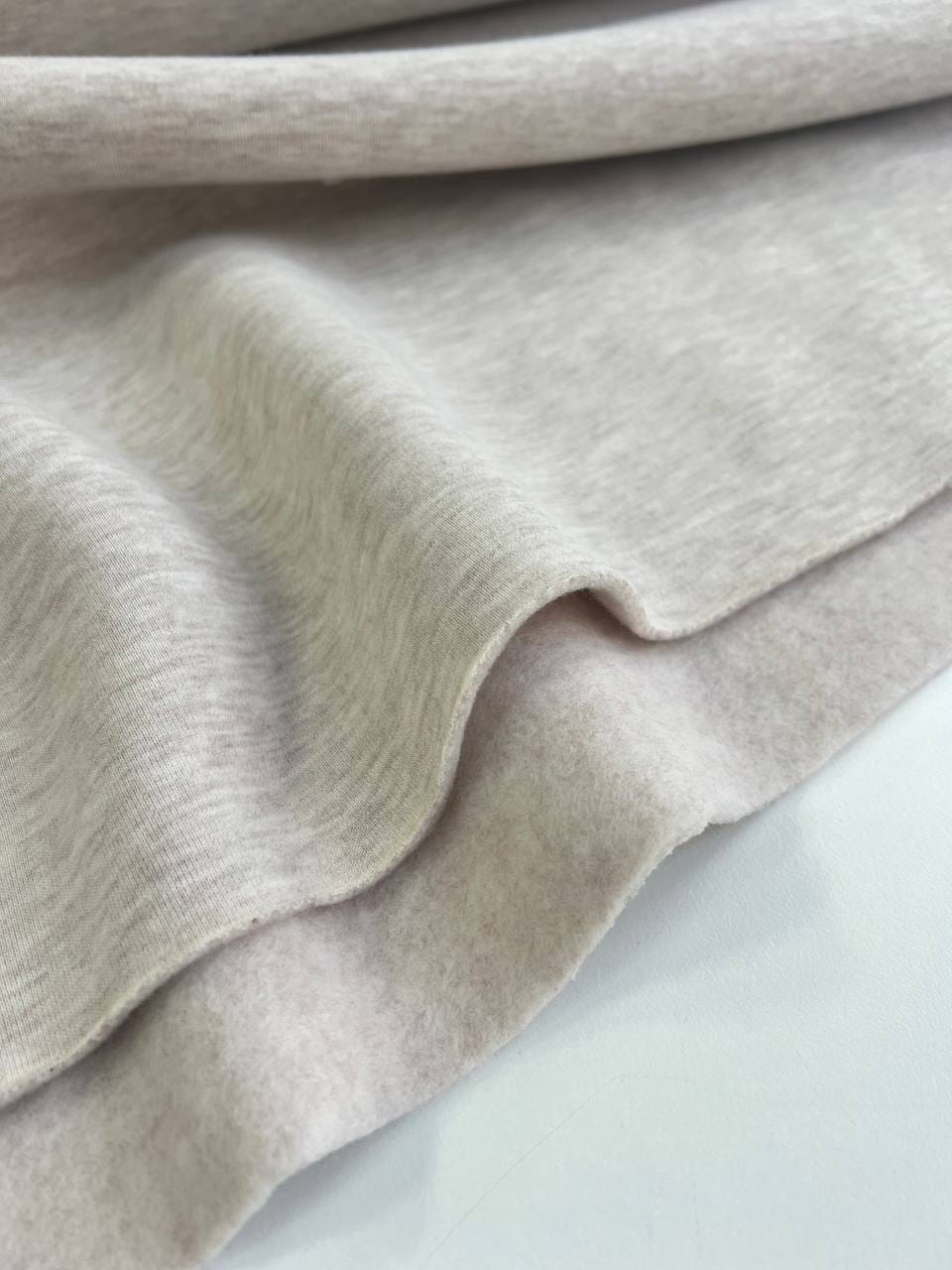 Футер 3-х нитка с начесом с эф велюра, Бежевый Меланж