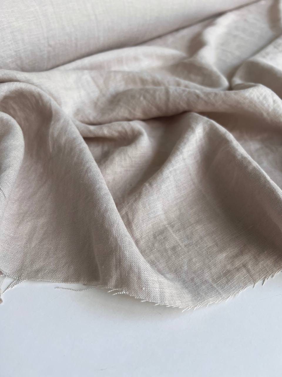 Лен с вискозой с эффектом мятости, Нюд