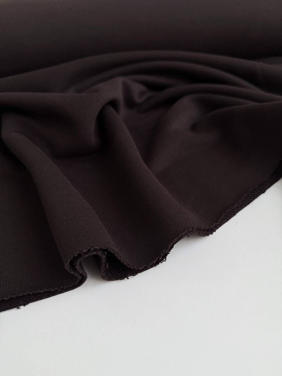 Футер 3-х нитка диагональ с эффектом велюра, Темный Шоколад