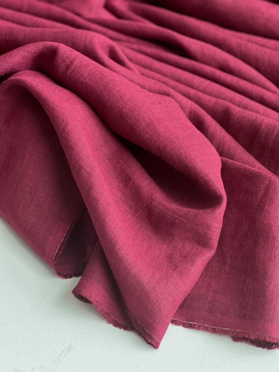 Лен 100% с эффектом мятости, Винный