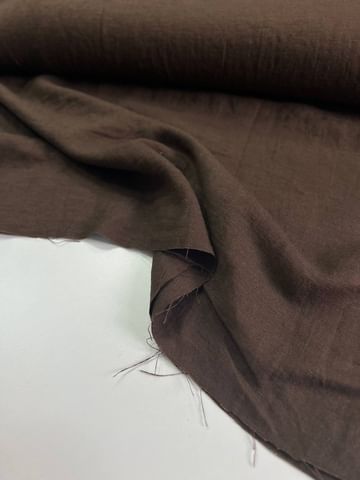 Лен с вискозой с эффектом мятости, Шоколад