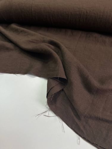 Лен с вискозой с эффектом мятости, Шоколад