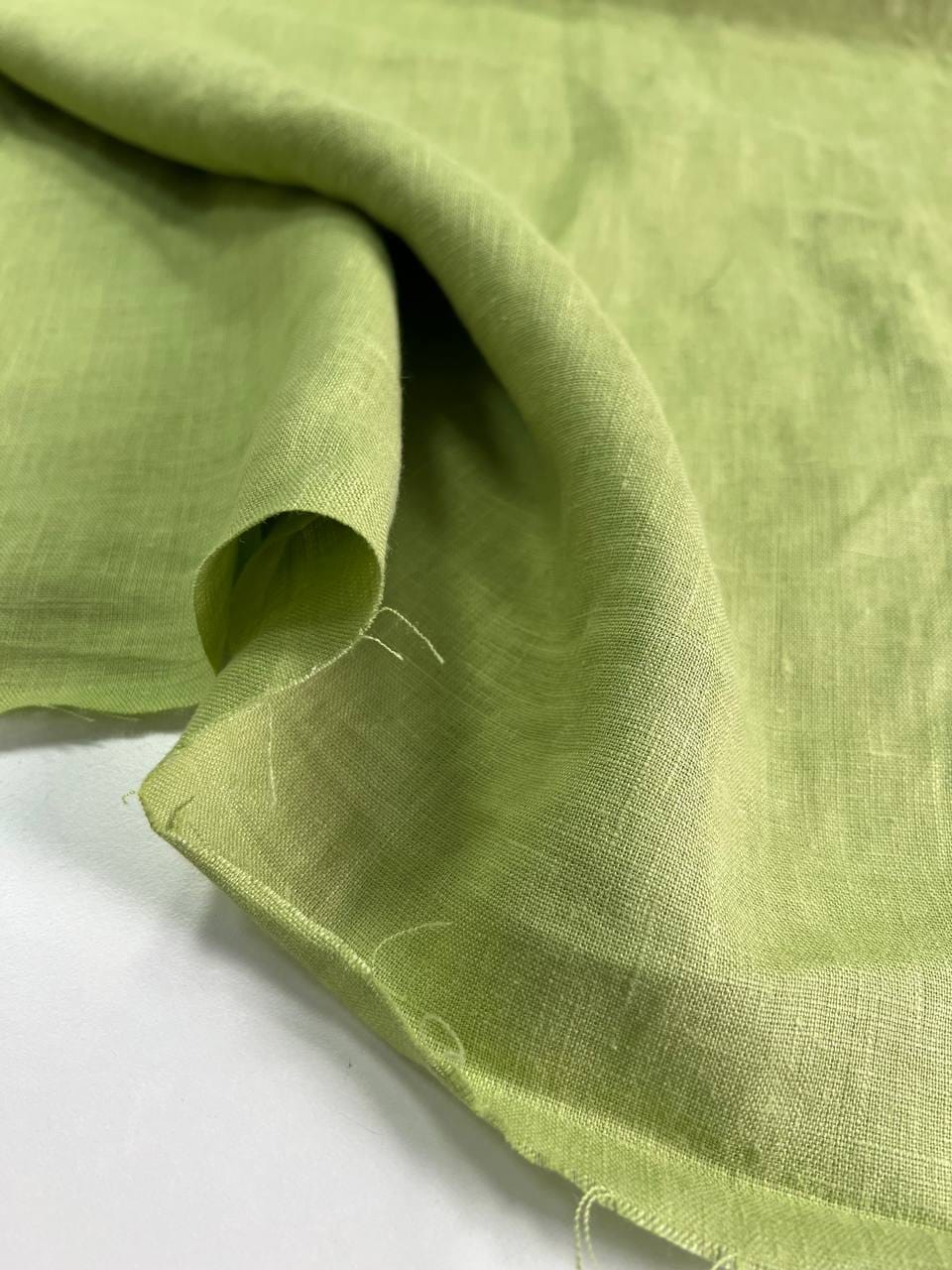 Лен 100% с эффектом мятости, Фисташка