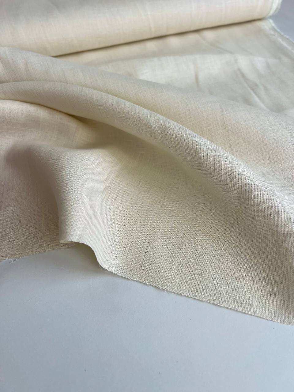 Лен 100% с эффектом мятости, Экрю