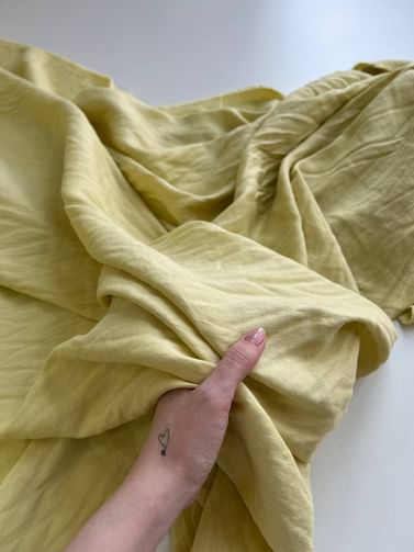 Лен 100% с эффектом мятости, Желтая Груша