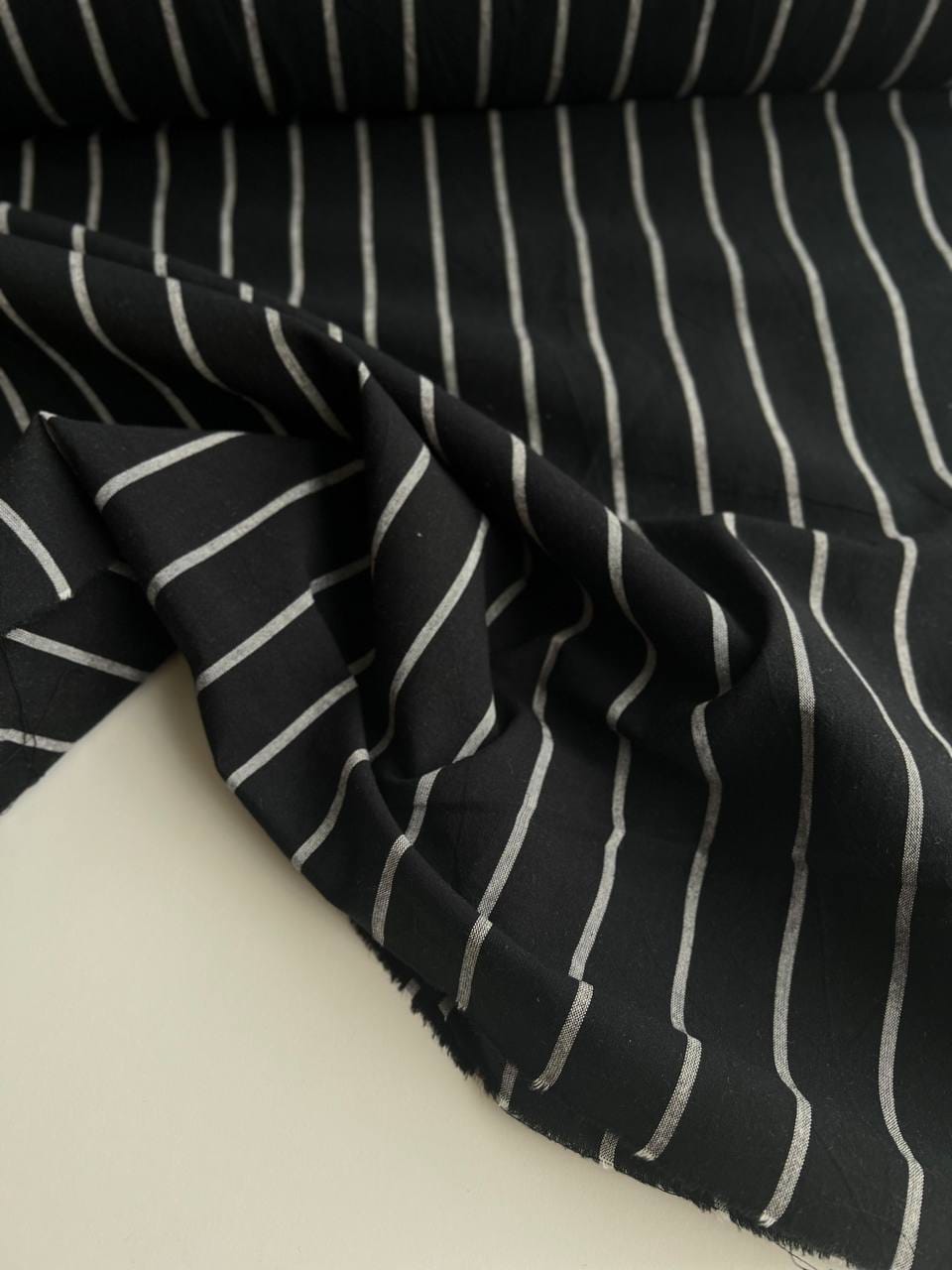 Хлопок Вареный, Полоска белая на черном