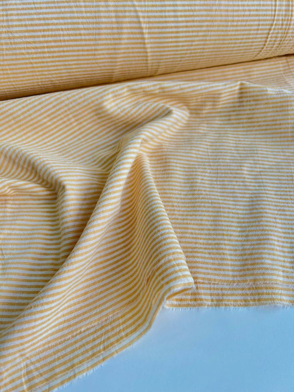 Хлопок Вареный, Полоска желтая на белом