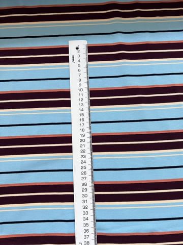 Кулирка Пике, в стиле miu miu, Голубая с коричневым