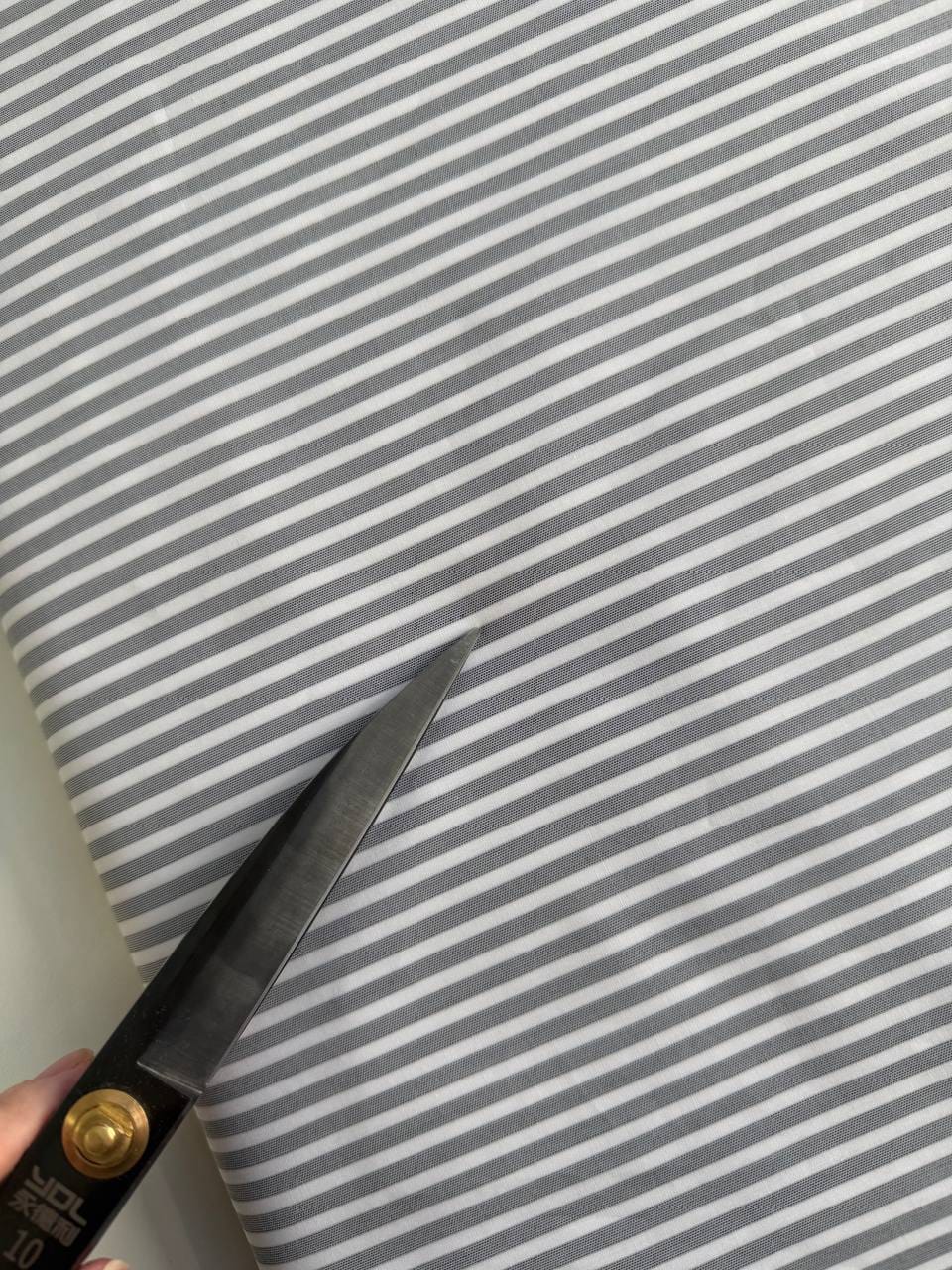 Ткань рубашечная, Серая Полоска (Италия)