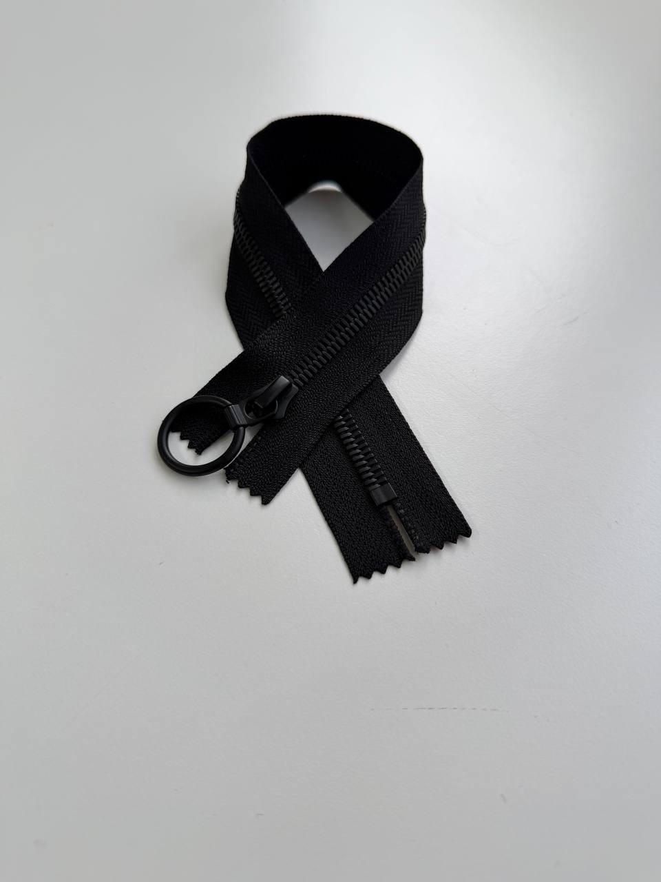 Молния Металлическая, Черная Матовая. Неразъемная (30 см)