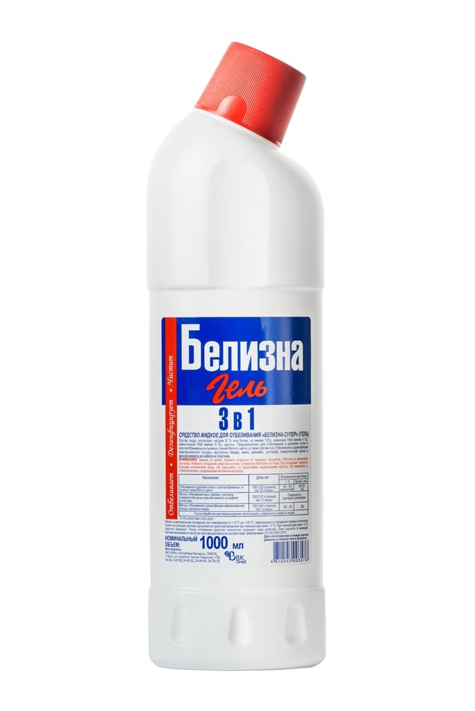 Белизна-отбеливатель ГЕЛЬ 3в1, 1 л, РБ БРК Цена с НДС за 1 штуку