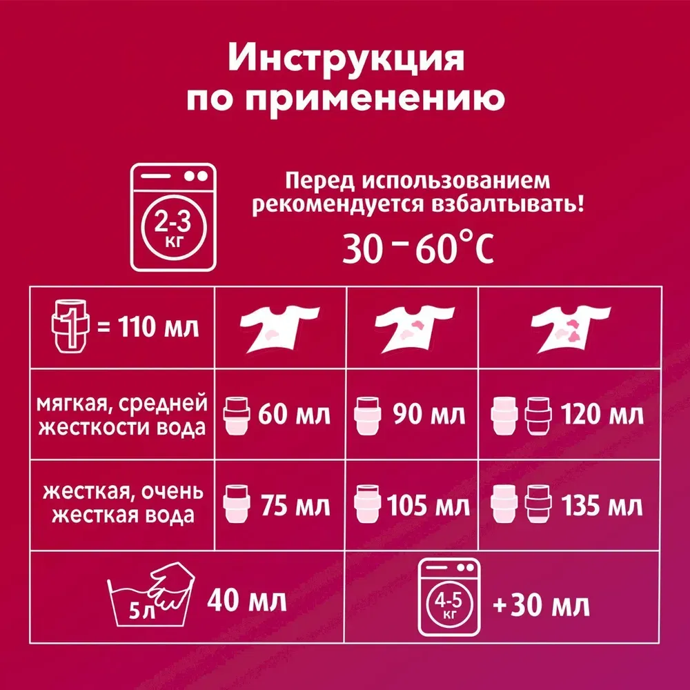 Жидкий стиральный порошок ЛАСКА 1л. для Цветного (16 стирок), РФ Цена с НДС за 1 штуку