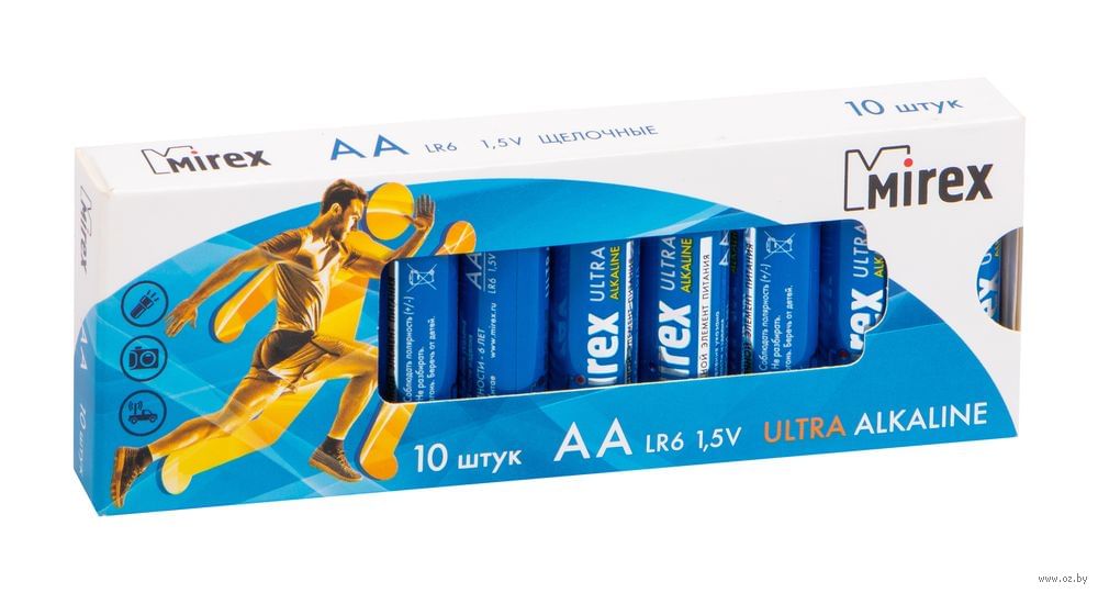Батарейка ALKALINE AА LR6 1.5V Mirex Цена с НДС за 1 шт