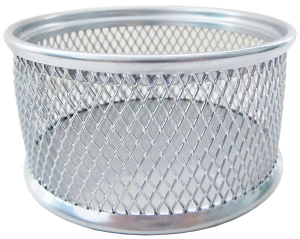 Подставка для канцелярских принадлежностей металлическая, круглая, серебро Цена с НДС за 1 штуку