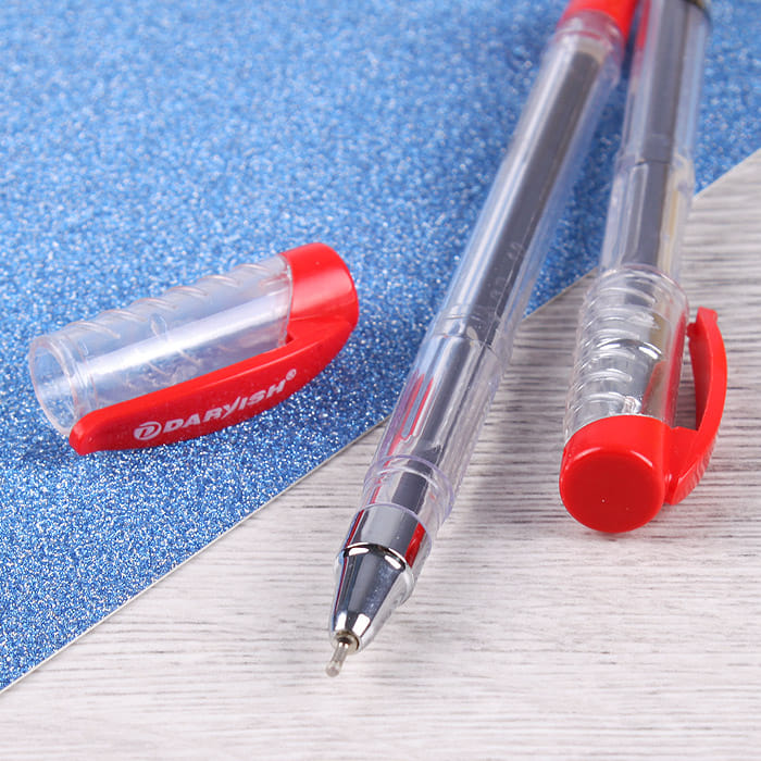 Ручка шар. красная на масляной основе "Darvish" корпус прозрачный. арт. -12248-01 Darvish Цена с НДС за 1 штуку