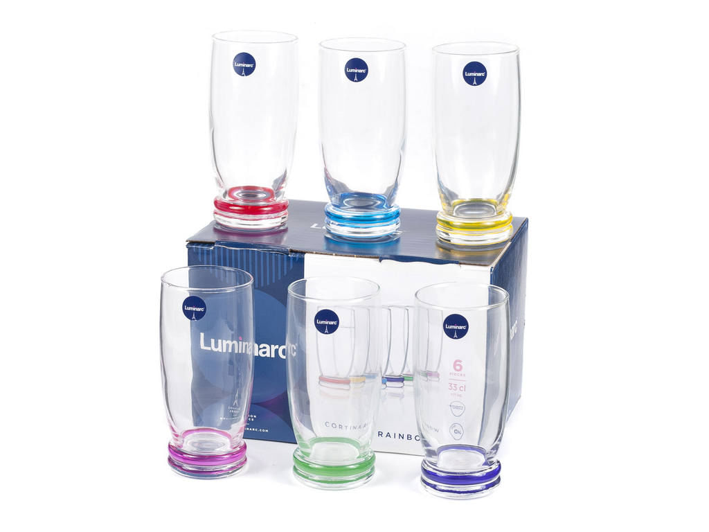 Набор СТАКАНОВ 6шт. 330 мл "Cortina rainbow", Франция Luminarc Цена с НДС за 1 набор