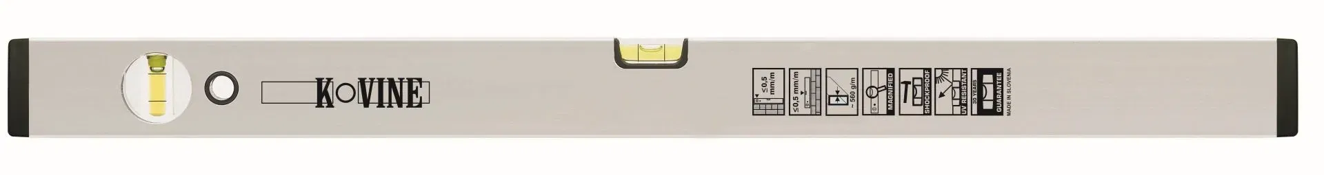 Уровень строительный, 200 см. (0,5мм/м, 610г/м, серебр.), быт. (LATE2M200) KOVINE Цена с НДС за 1 штуку