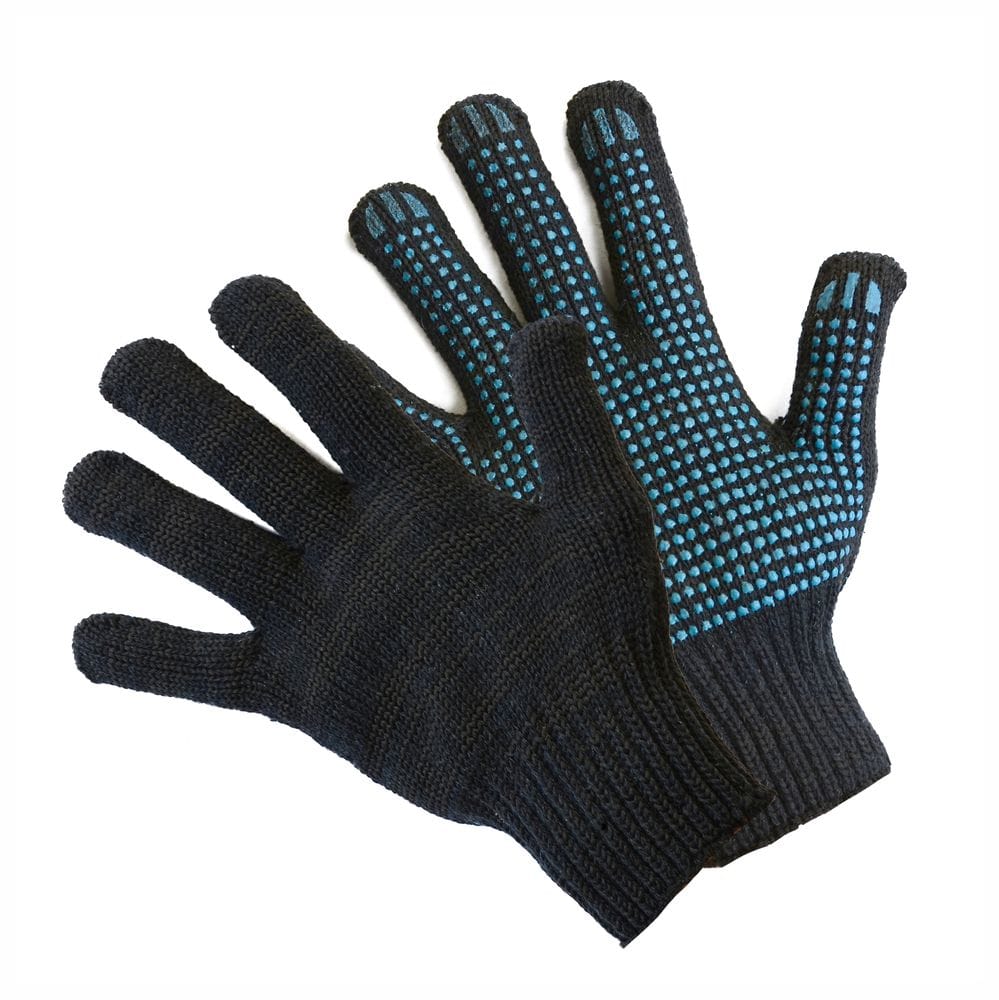 Перчатки вязаные ХБ, с ПВХ-точкой, 60 г, 7,5 класс, 5 нитей, чёрные, без и/у Цена с НДС за 1 пару