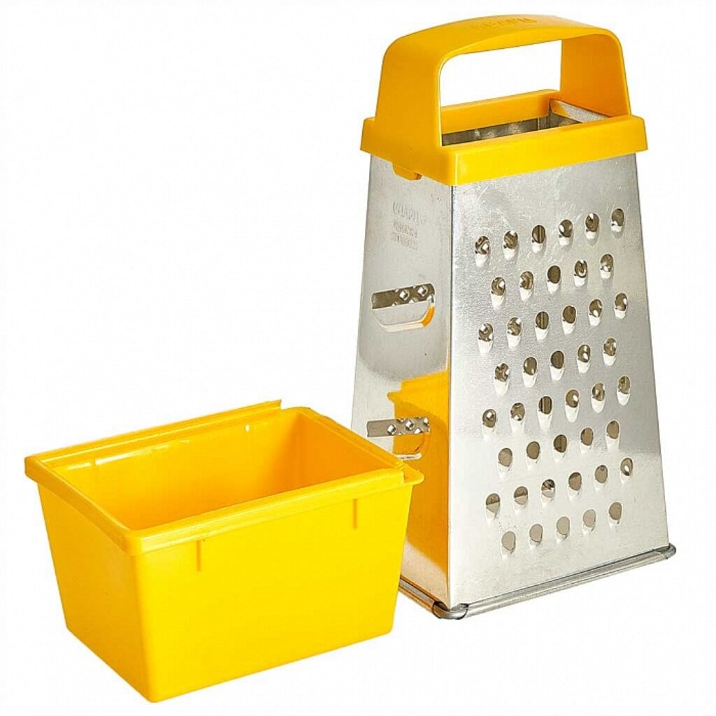 Терка 4-х гр. из коррозион. стали с п/м ручкой и контейнером (450мл) арт.003525, РФ Цена с НДС