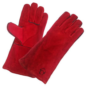 Краги сварщика пятипалые спилковые, с подкладкой, част. защита швов (красные) Цена с НДС