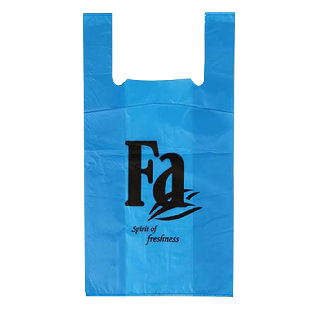 Пакеты-майка ПНД 30+16*54 см, 30 мкм, красные, синие, зеленые"FA", 50 шт/уп. Цена с НДС за 1 штуку, код товара 12856