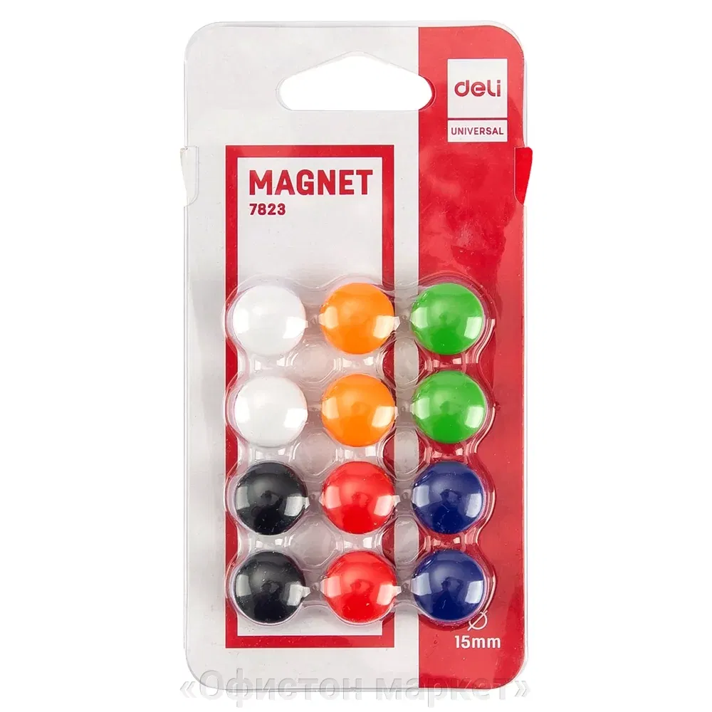 Магниты для доски (12шт), 1,5 см, "Magnet" Deli ассорти Цена с НДС